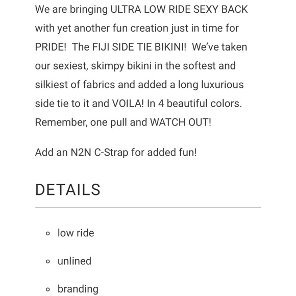 N2N BODYWEAR Fiji Side Tie Bikini Swimsuit - Picture 9 of 9